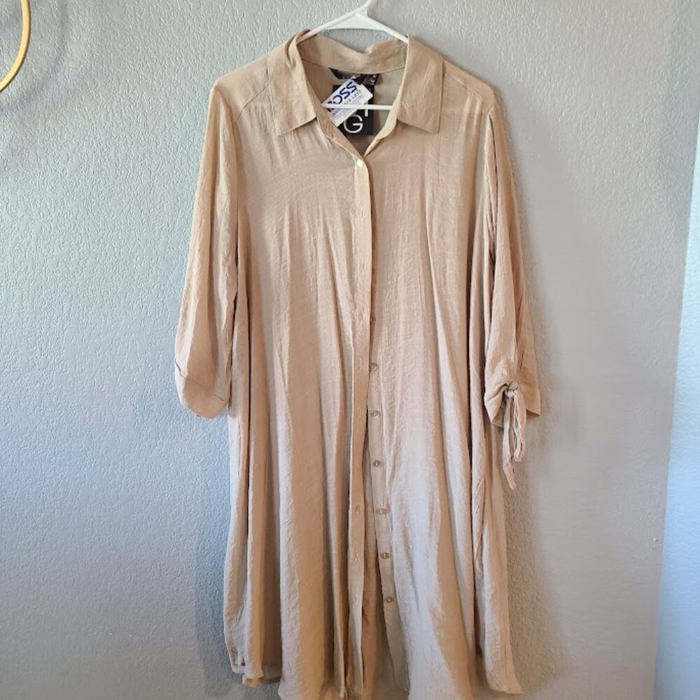 Women's Tan Button up Dress